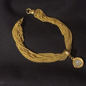 Carolee designer gold plated necklace with coin